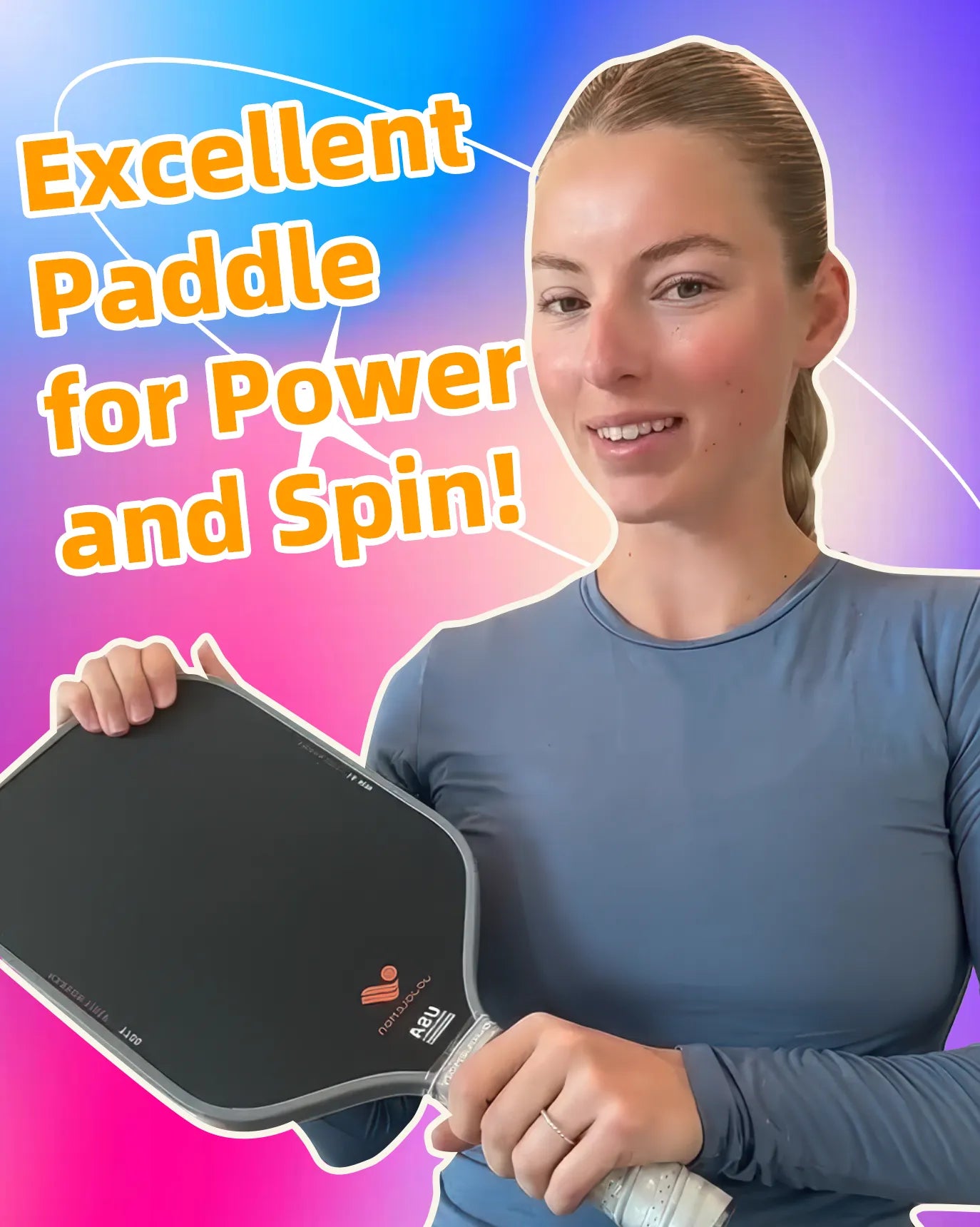 Certified coach Lisa Chen demonstrating grip techniques on JOJOLEMON Venom Pro pickleball paddle