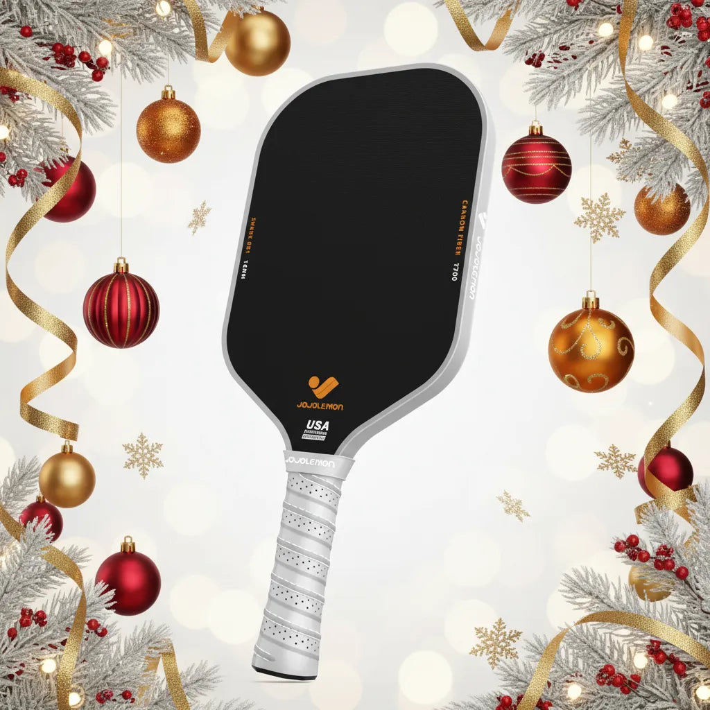JoJoLemon Shark 001 carbon fiber pickleball paddle – Christmas sale paddle for beginners and intermediate players, balanced control and spin